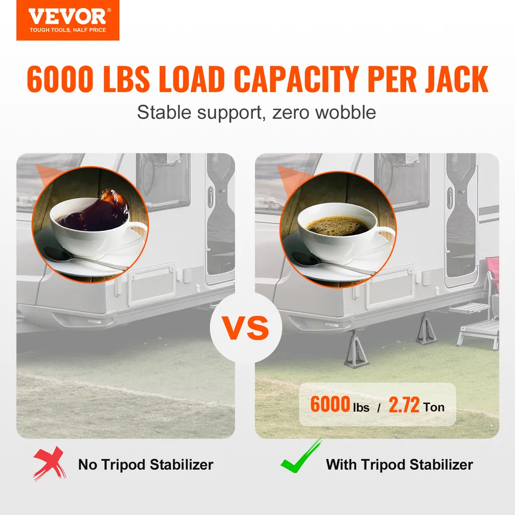 Vérin stabilisateur léger pour camping-car réglable et robuste 2.7t - 2