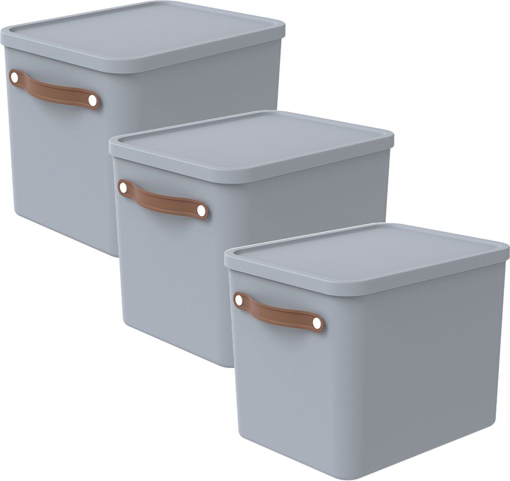 Aufbewahrungsbox 27L Maloja - Kunststoffbox mit Deckel - Stapelbox 40,0 x 29,0 x 29,5 cm - Plastikbox Ordnungsbox Allzweckkiste