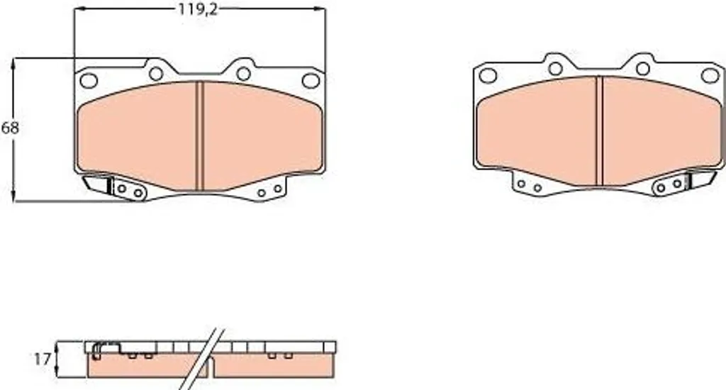 Jeu de plaquettes de frein à disque pour Hilux - Qualité TRW GDB3428