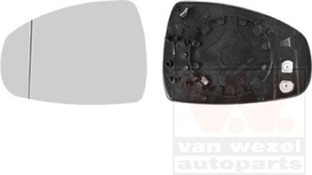 VAN WEZEL Spiegelglas Außenspiegel Links für AUDI A1 Sportback (8XA, 8XF) Asphärisch Beheizbar 0301837