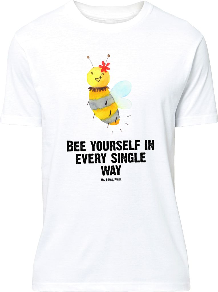 Mr. & Mrs. Panda Größe XL T-Shirt Biene Blume - Weiß - Geschenk, Tshirt, Shirt, mit Spruch