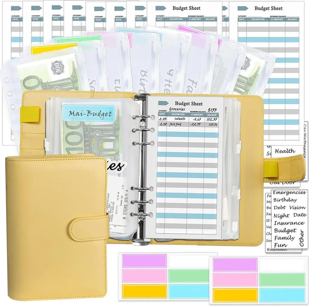 Kit Épargne A6 Jaune pour Gestion Budget et Méthode des Enveloppes