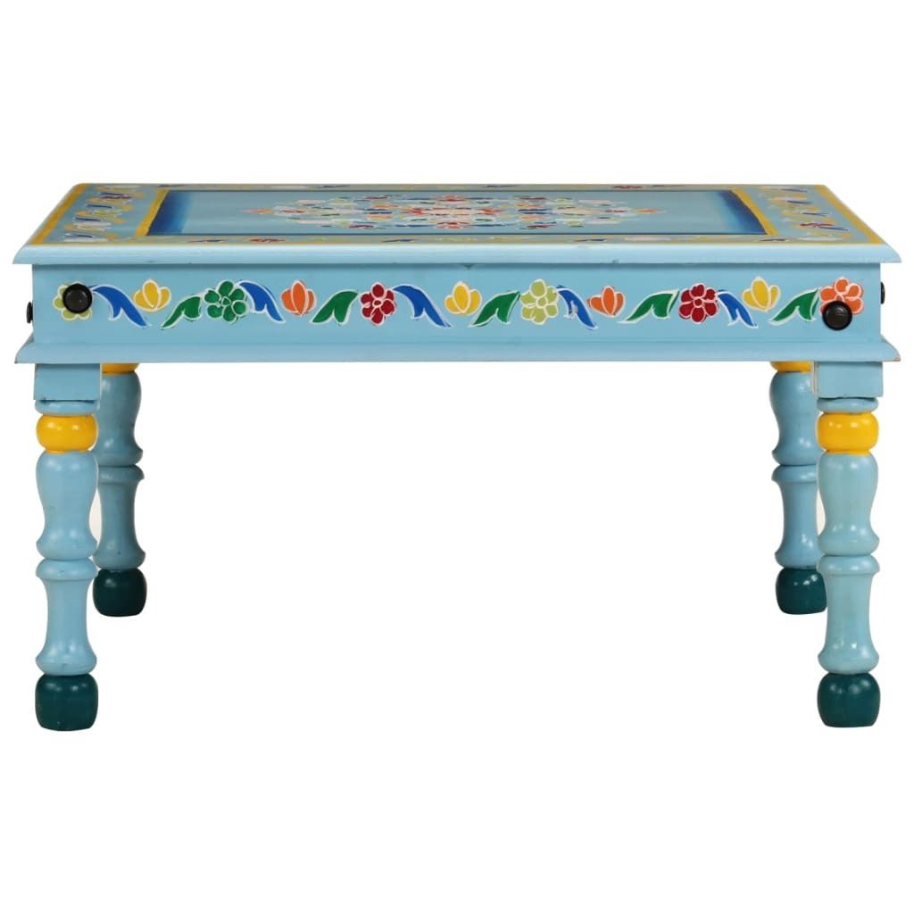 vidaXL Couchtisch Türkis Handbemalt Massivholz Mango Produktbild 