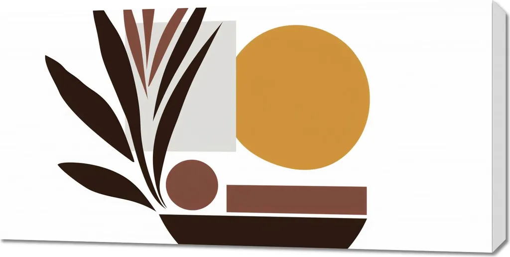 Tableau Image 100 x 50 cm Stylisation végétale pour décoration murale