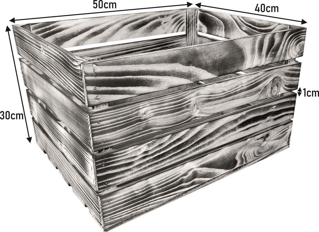 3er Set Weiß Holzkisten 50 x 40 x 30 cm massive Weinkisten in vielen Farben zur Auswahl Holz Kisten Obstkisten Apfelkisten, holzregal.
