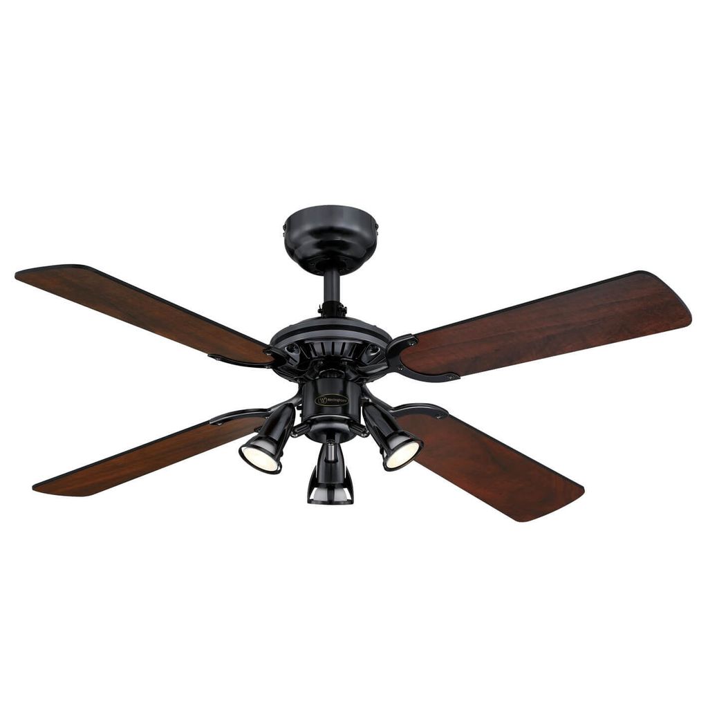 Deckenventilator Princess Euro 105 cm Brushed Gun Metal mit Beleuchtung und Zugketten