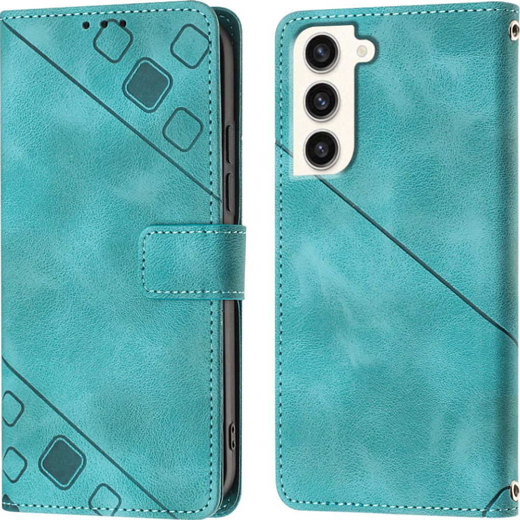 Hülle für Samsung Galaxy S23+ Prägung Flip Leder Brieftasche Schutzhülle mit Ständer Grün