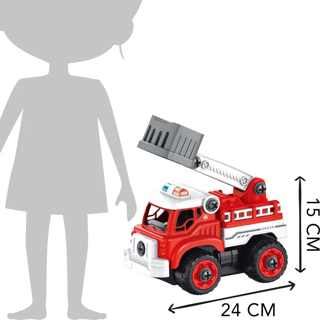 Camion de Pompiers Télécommandé à Monter - Jouet Construction Éducatif - 3