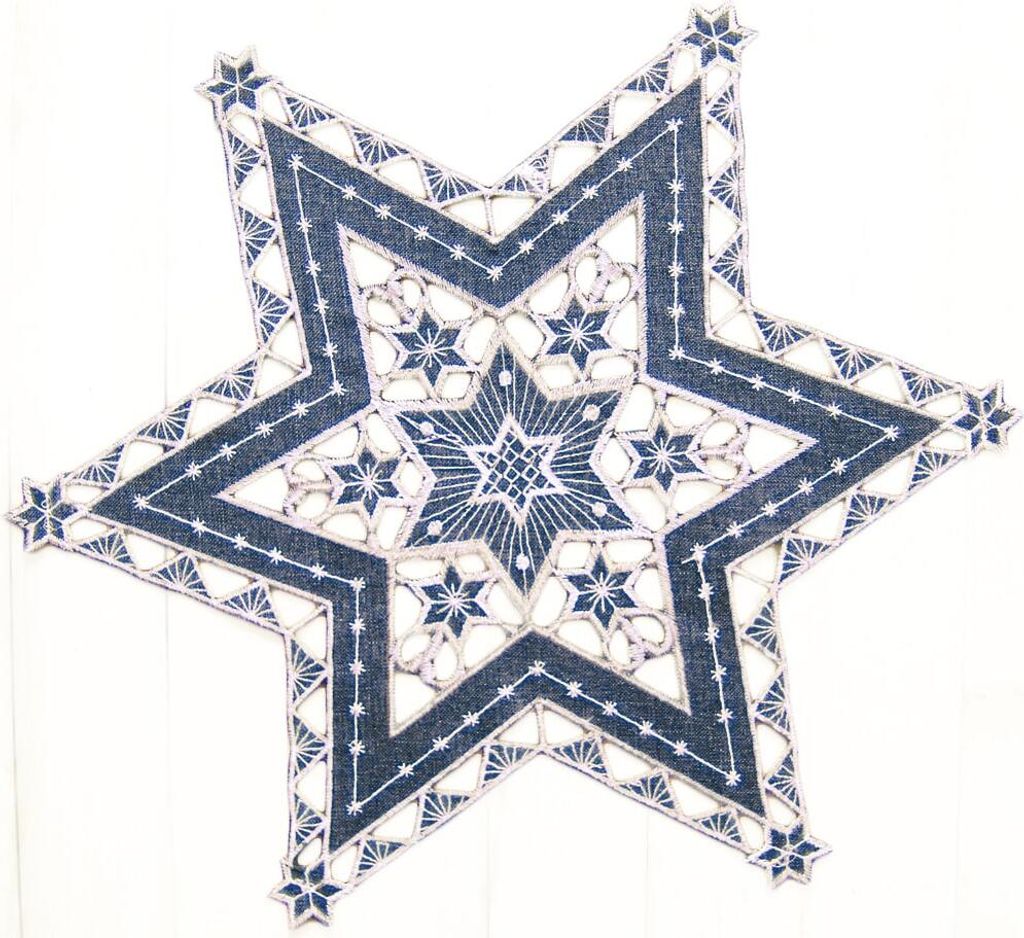 Tischdeckchen SELINA Stern Cutout Stick dunkelgrau Polyester 40 cm