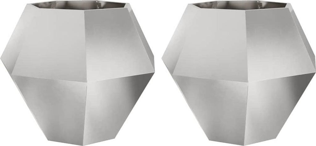 Pflanzkübel 2 pcs Silber 100 x 100 x 80 cm Edelstahl