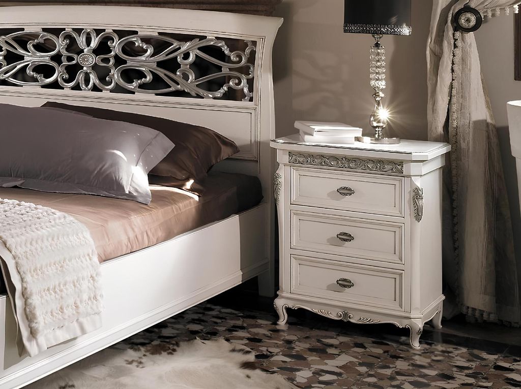 Nachttisch mit 3 Schublade Holzschrank Möbel Design Vaccari cav giovanni Neu