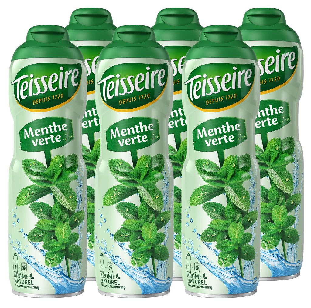 Teisseire Sirup Grüne Minze 600ml für Cocktails (6er Pack) Produktbild 