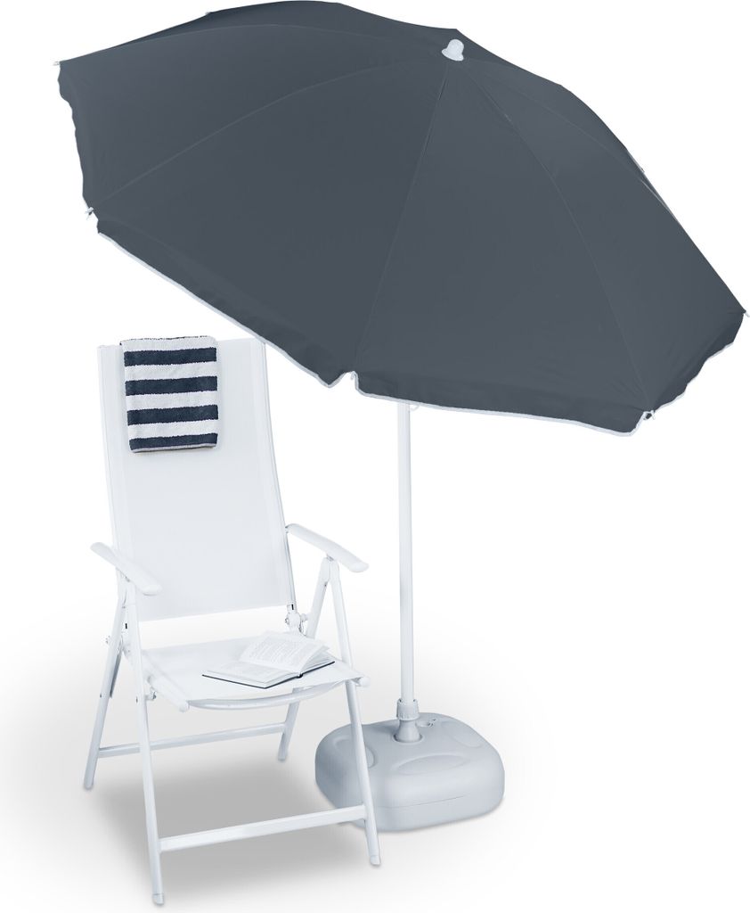 Relaxdays Parasol 180 cm réglable en hauteur basculant Image du produit 