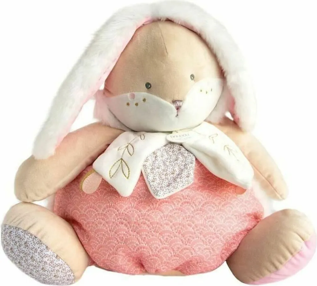 Doudou Lapin Rose 38 cm avec Rangement Pyjama Intégré pour Bébé