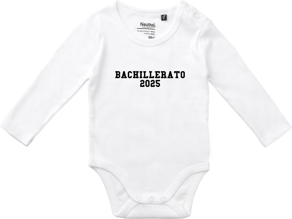 Huuraa Baby Body Bachillerato 2025 Abschluss Spanien 74 White Baumwolle Fairtrade Langarmbody Geschenkidee