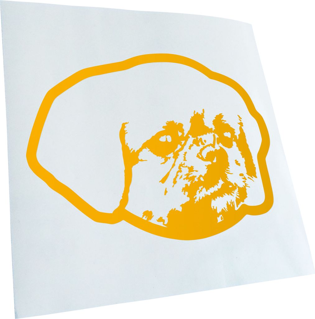 Kiwistar - Autoaufkleber - Tibetan Spaniel Hund - Gelb - 50x36cm - Aufkleber für Auto, Laptop, Fahrrad, LKW, Motorrad Mehrfarbig JDM Decal Racing