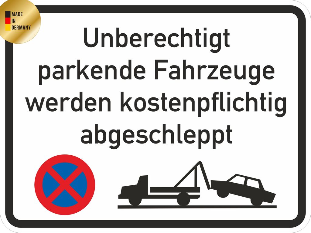 Schild Parkverbot | 315x420mm| 2mm Aluminium |Witterungsbeständig | Verkehrszeichen-Qualität | Langlebig | Kein Billig-PVC | UV-beständig |