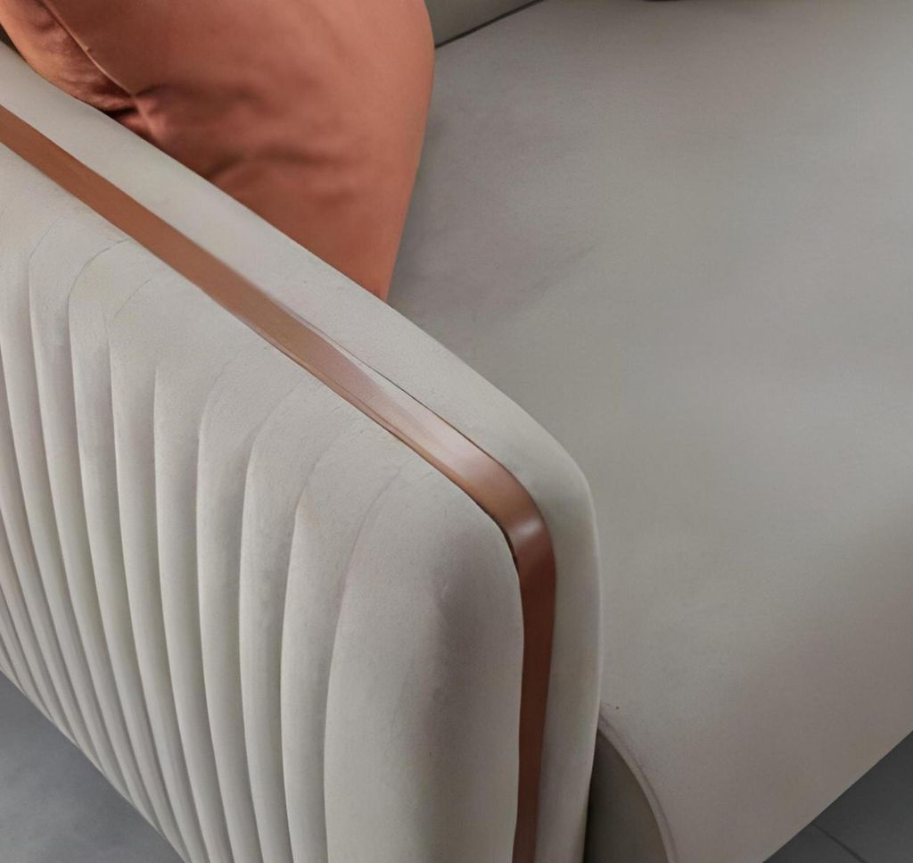 Schlafsofa Stoff Sofa Couch Textil Polster Garnitur Bettfunktion 3 Sitz