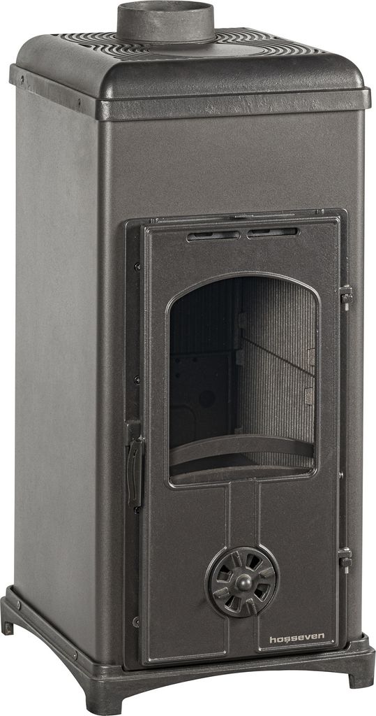 Hosseven 9005 Kaminofen, Schwedenofen, Holzofen, 6,4 kW, BImSchV Stufe 2 – Anthrazit