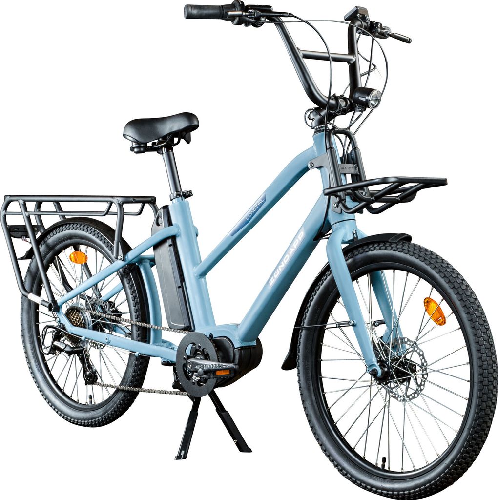 Zündapp Longtail M400 E Bike Lastenrad bis 180 kg 24 Zoll Elektrofahrrad 160-195 cm Mittelmotor Cargo Elektro Fahrrad 7 Gänge Pedelec