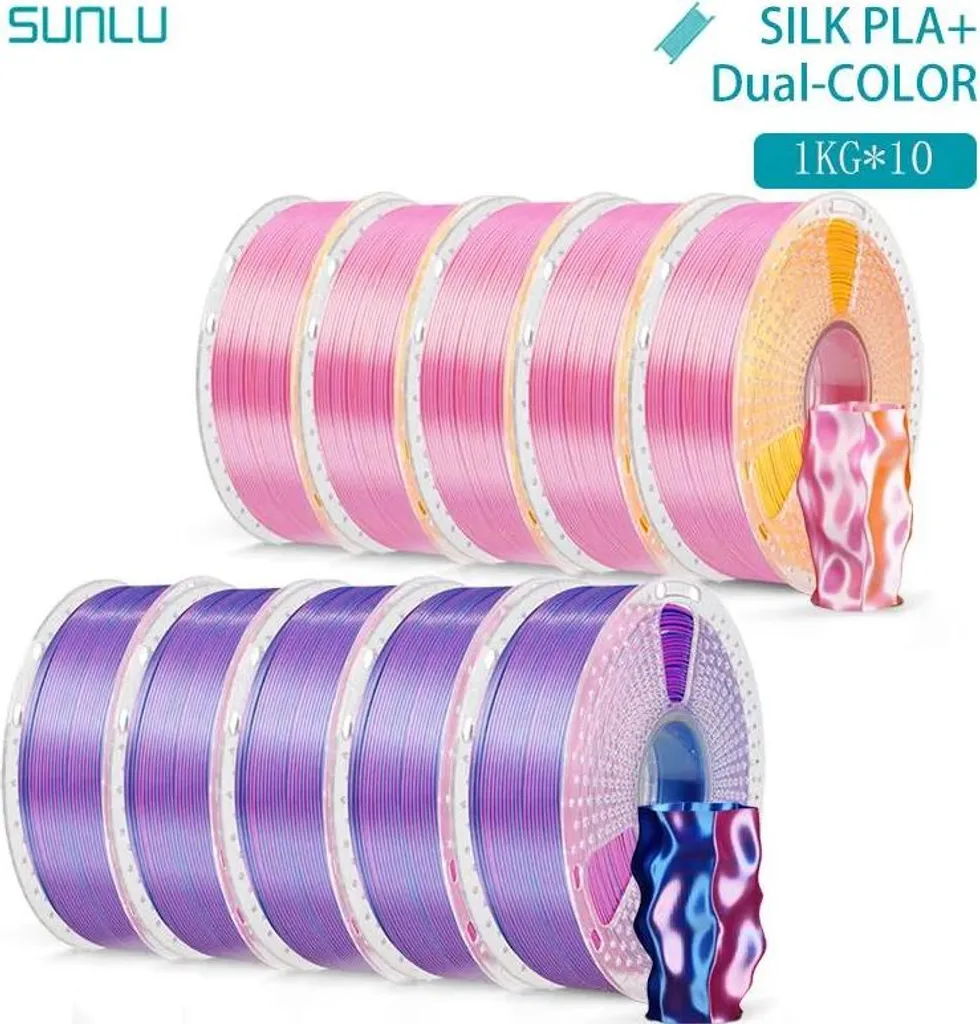 Filament PLA Soie bicolore PKGD RDBL pour imprimante 3D de haute qualité