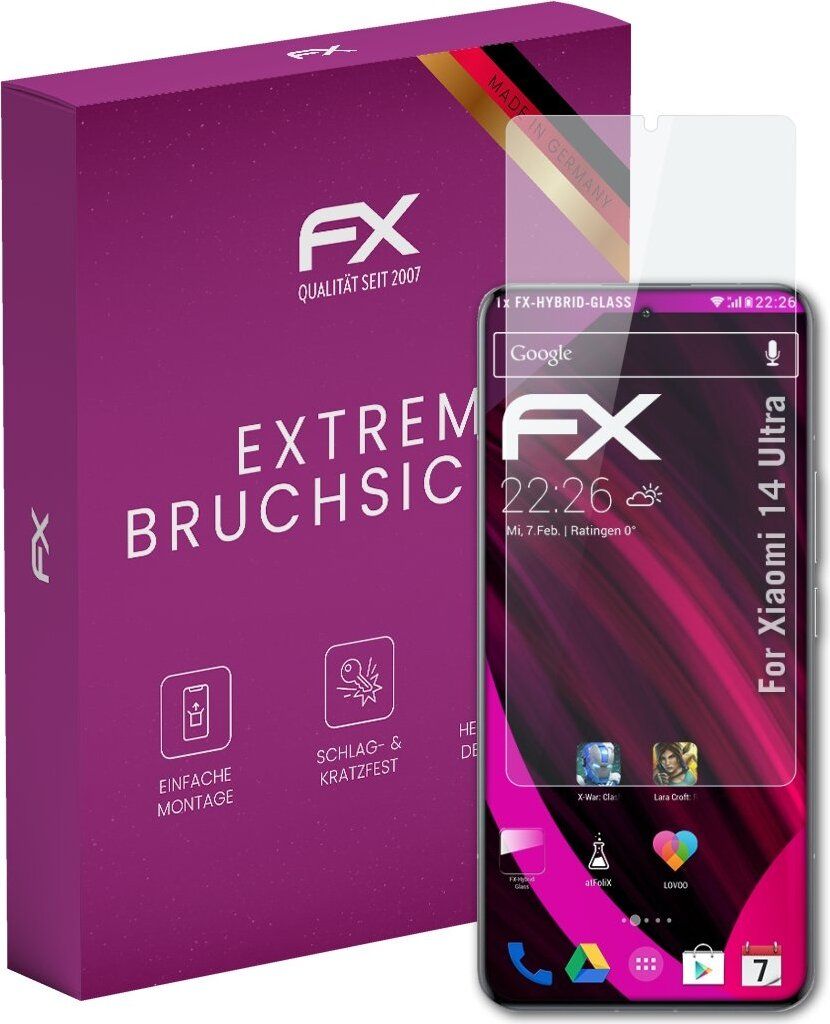 atFoliX FX-Hybrid-Glass Displayfolie kompatibel mit Xiaomi 14 Ultra Glasfolie