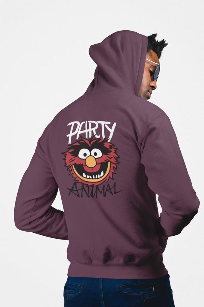 D&B Uni Hoodie ZIPMO00095 Party Animal Braun-Größe M