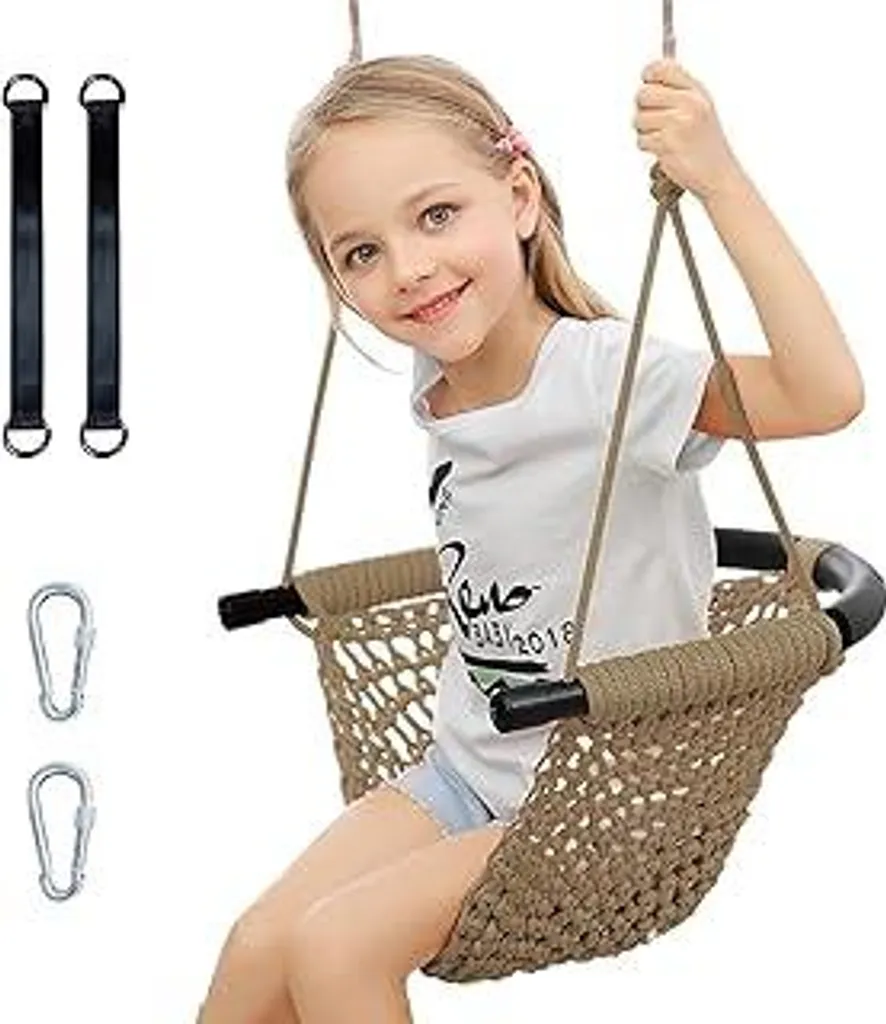 Altalena da Giardino Marrone per Bambini Piccoli | Resistente e Regolabile