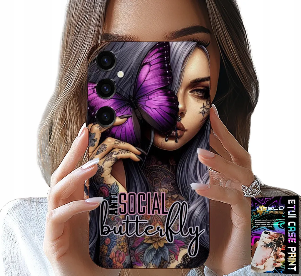 Cover Galaxy S24 Anti Social Butterfly Pink - Protezione Totale + Vetro