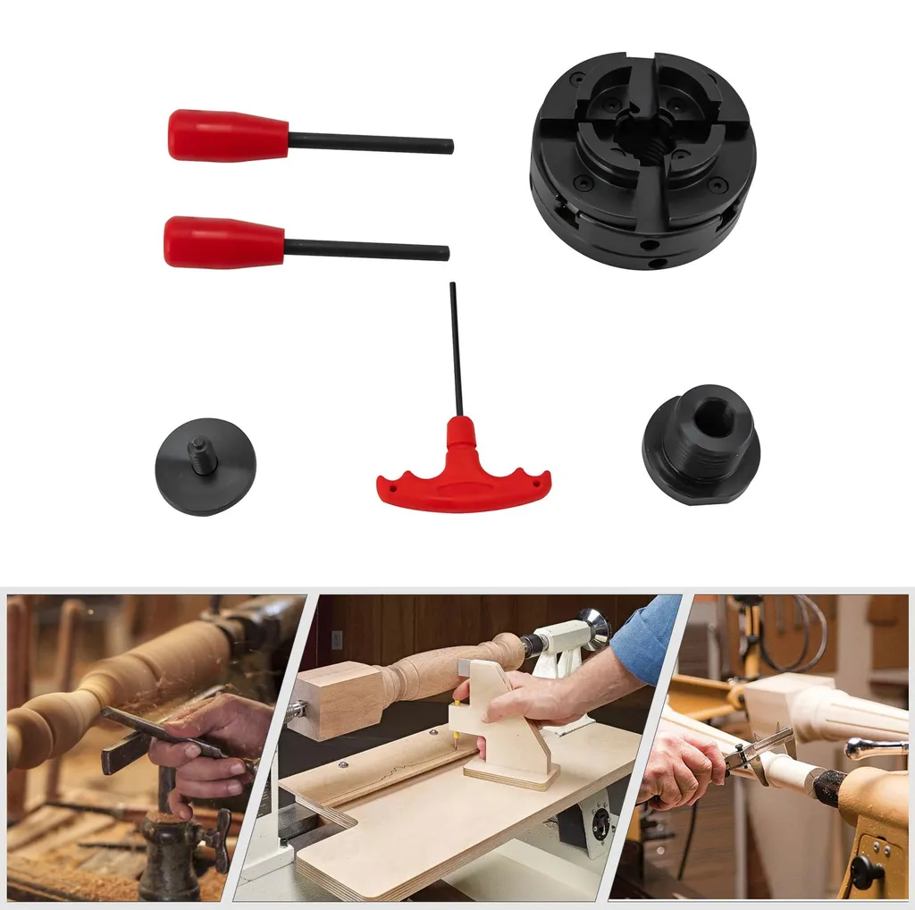 Mandrin de tour auto-centrant 4 mors en acier durable finition noire