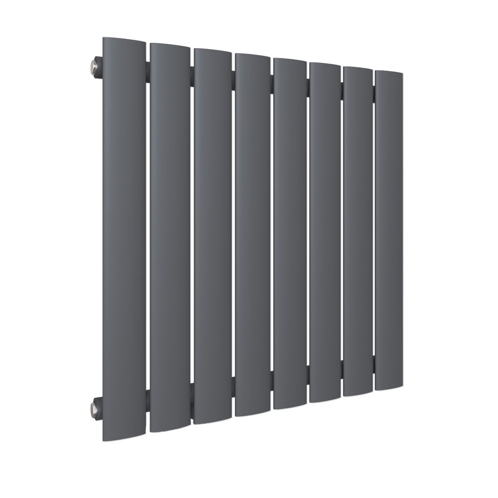 SONNI Flach Heizkörper Seitenanschluss 630x616mm Anthrazit Produktbild 