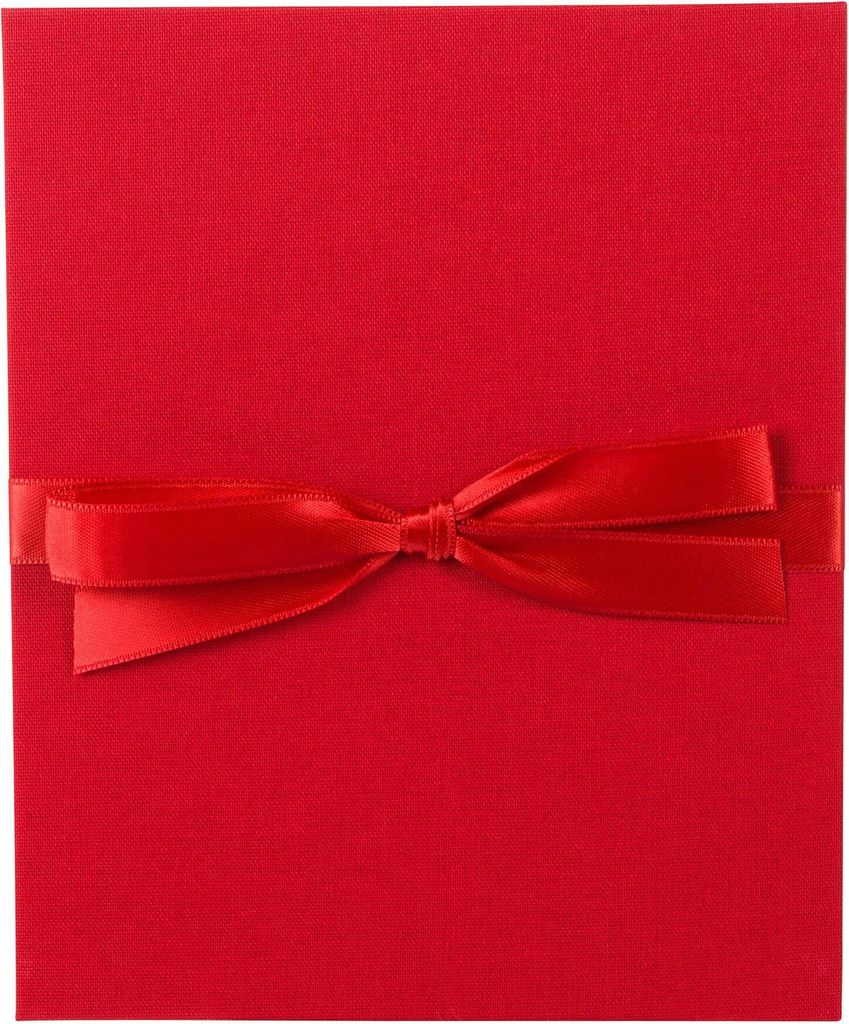 Goldbuch Leporellomappe Linum Rot 13x18 cm Schleife Leinen Produktbild 