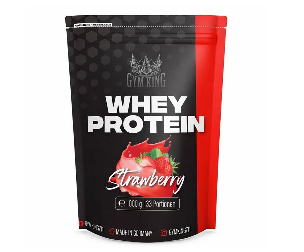 Gym King Whey Protein 1000g Beutel Erdbeere