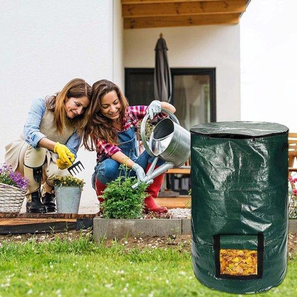 Mini-Composter für Balkon, Terras und Garten - 34 Gallonen - mit Deckel und Entleerungsfenster