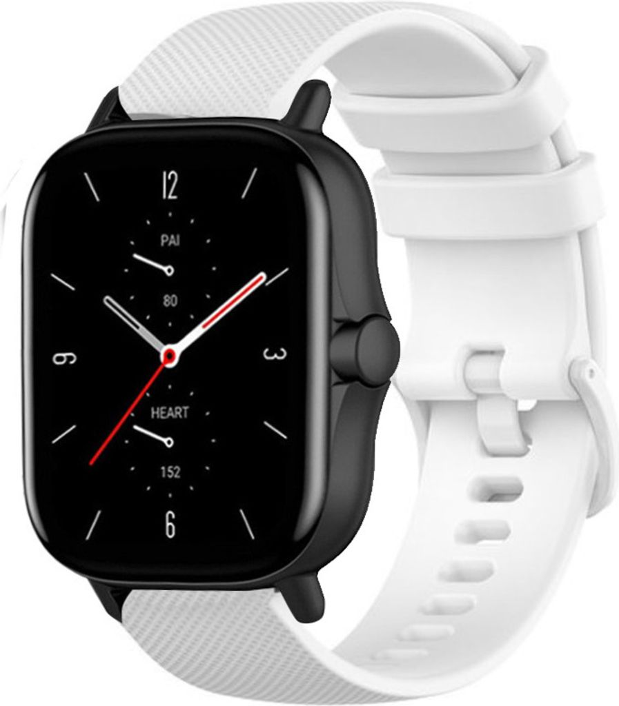 Strap-it Xiaomi Amazfit GTS 2 Luxus Silikonarmband (Weiß) Produktbild 