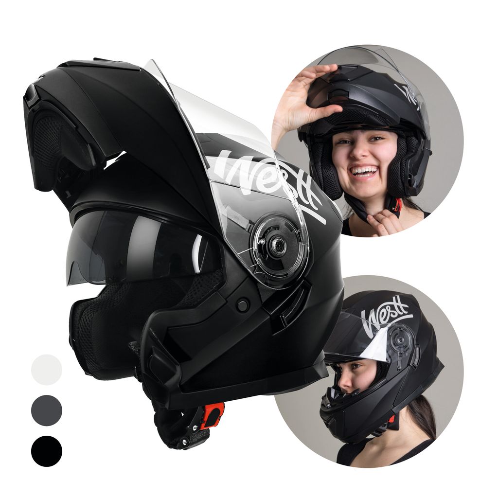 Westt Klapphelm Flip up Motorradhelm Integralhelm - Akzeptabel