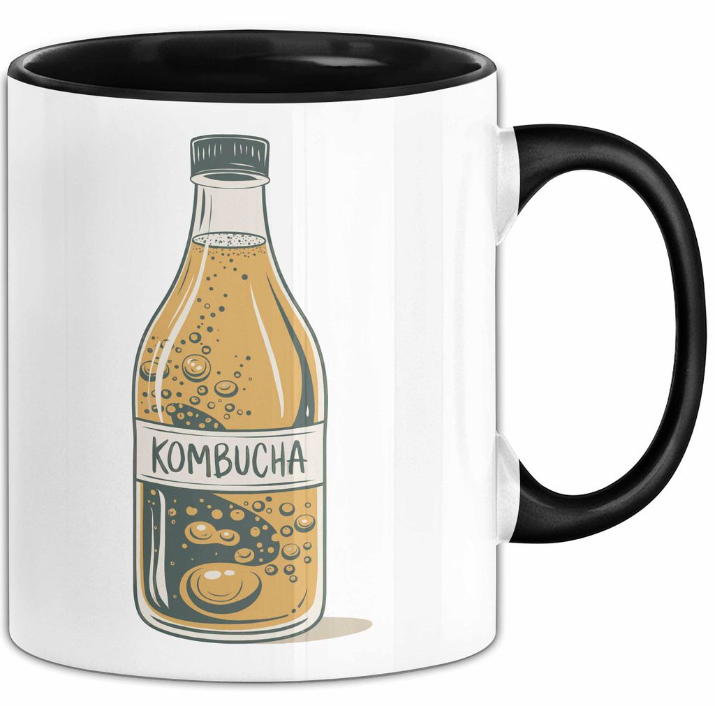 Kombucha Trinker Tasse Geschenkidee Darmgesundheit Liebhaber (Schwarz)