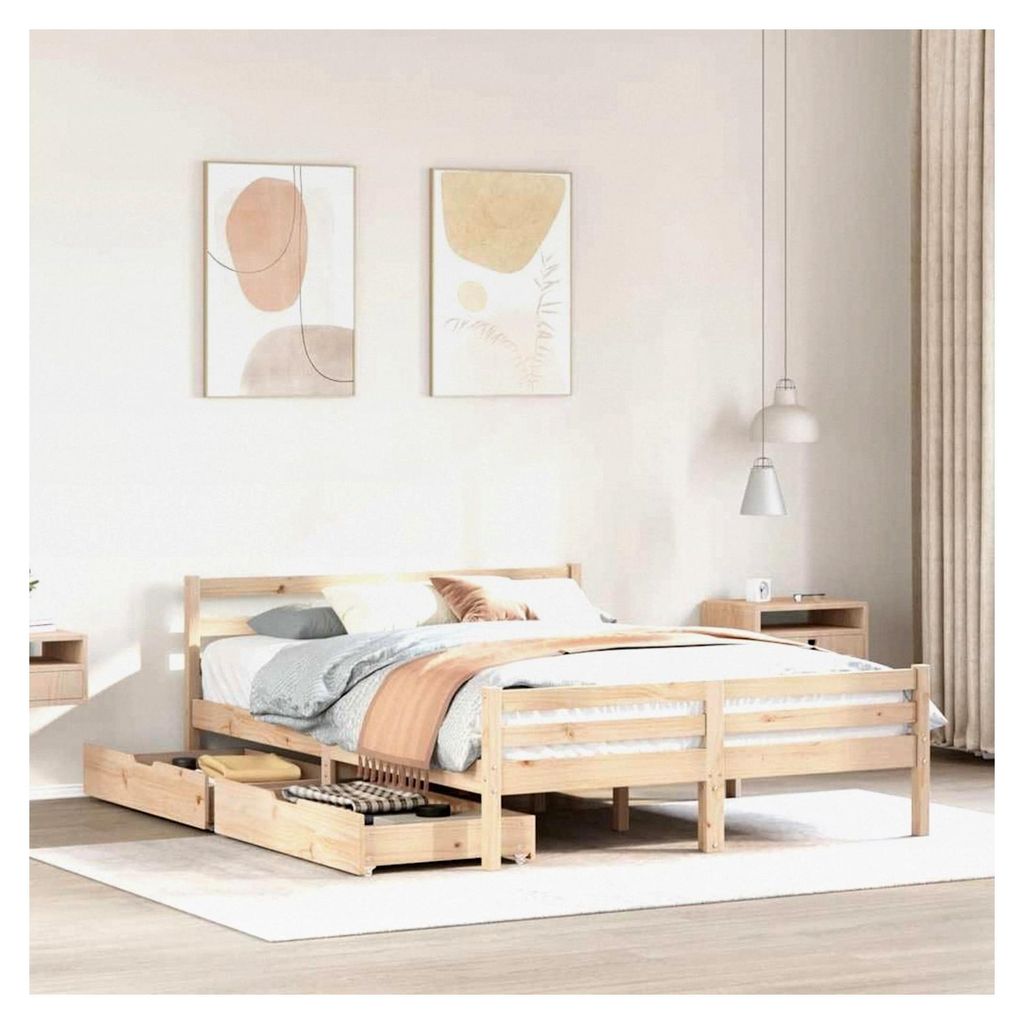 Bettgestell 160x200 cm aus Massivholz Kiefer