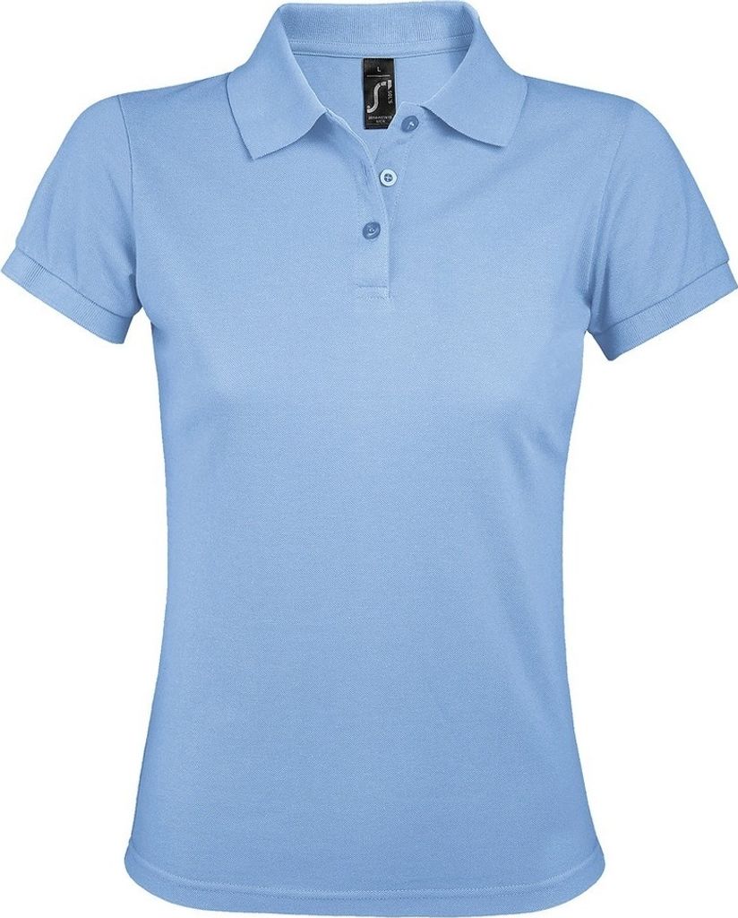 SOLS Prime Damen Pique Polo-Shirt, Kurzarm PC494 (3XL) (Himmelblau)