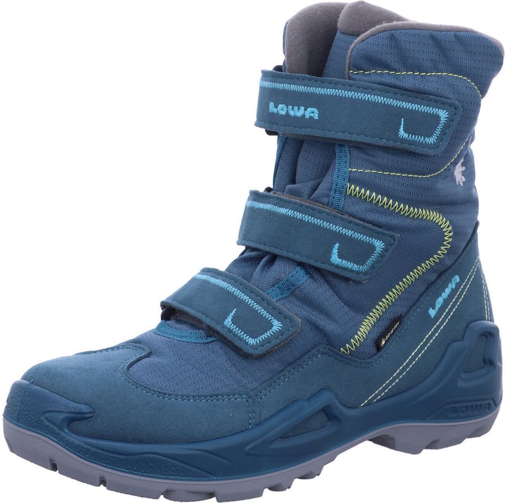 Lowa Milo HI GTX Kinder Winterstiefel Klettverschluss wasserdicht petrol/arktis 38
