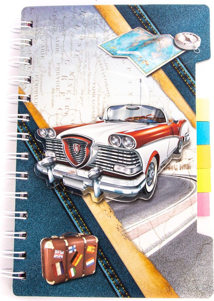 Cooles Notizbuch für Jungen - Liniertes Heft 13x19cm - Buntes Tagebuch für Schule & Freizeit