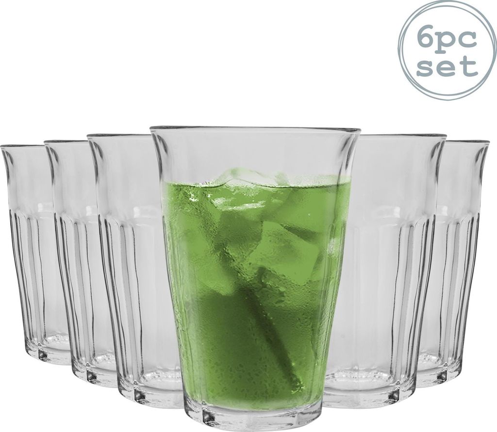 6 x Wasserglas, Longdrinkglas, Hartglas, transparent, 36 Produktbild 