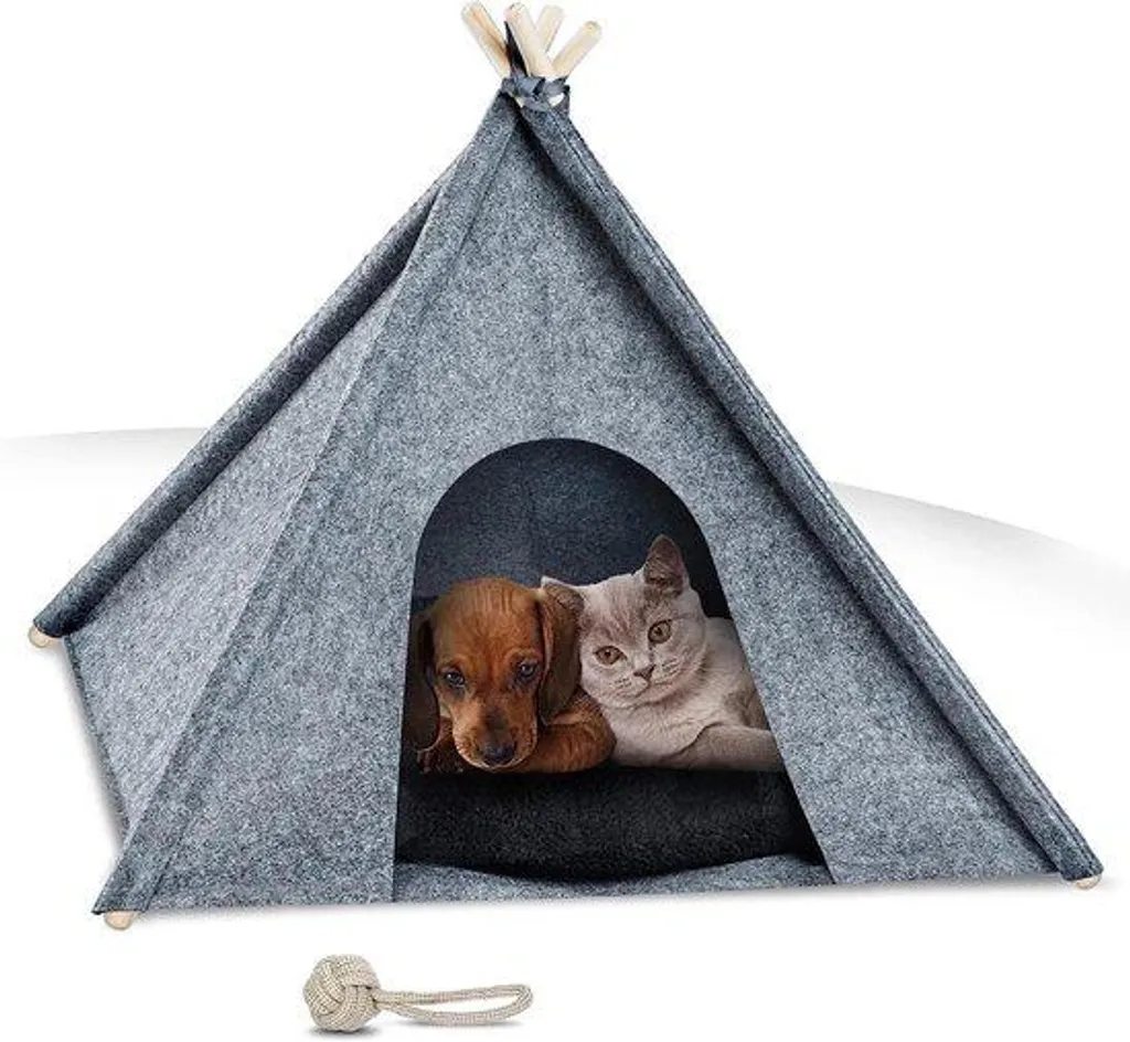 Lit pour chien moelleux avec housse de protection saine, taille M, gris