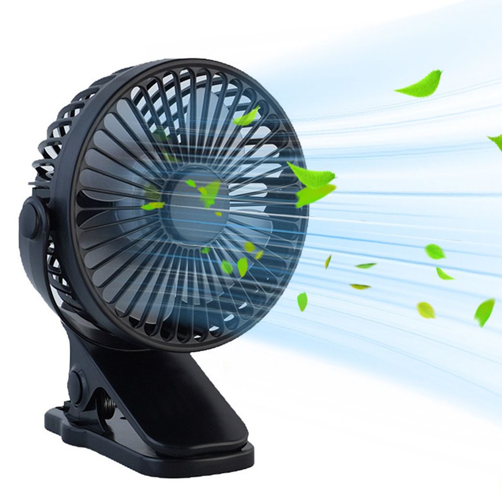 Tragbarer Clip-On-Ventilator, per USB wiederaufladbarer persönlicher Mini-360°-Dreh-Kühl-Tischventilator für den Autositz im Home-Office