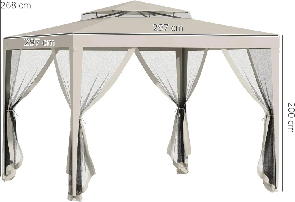 Tente de réception 3x3 m moustiquaire idéale pour repas en extérieur