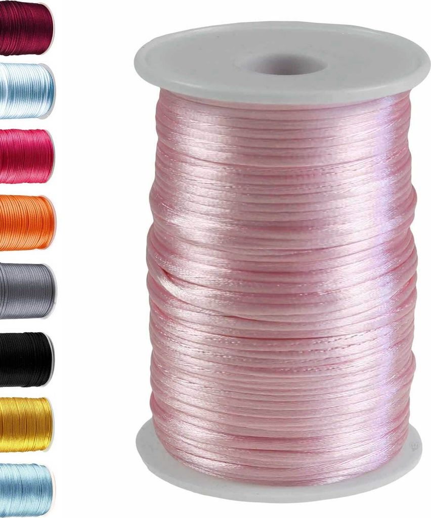 90m Satinschnur 2mm Satinkordel Schmuck-Kordel -Schnur Kumihimo Bänder
