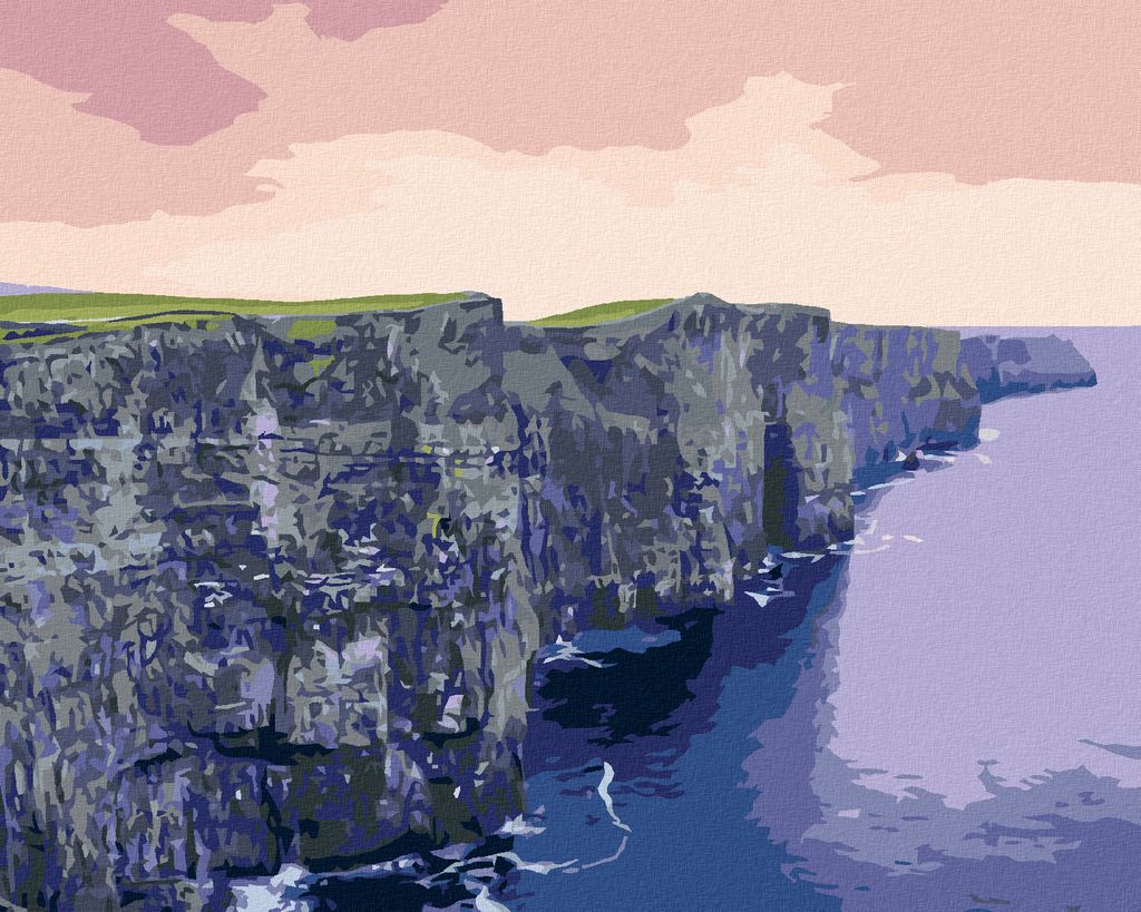 Zuty - Malen nach Zahlen - KLIPPEN VON MOHER, IRLAND (TED DAVIS), 40x50 cm, mit Keilrahmen (bereits gespannt)