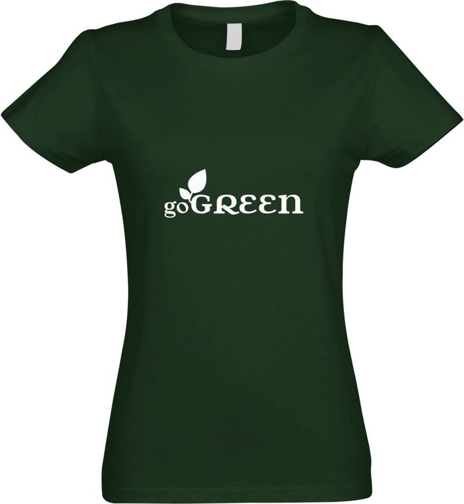 Kiwistar - T-Shirt tailliert - Damen - flaschengrün - go Green - mit Motiv Bedruckt - Funshirt Design - Sport - Freizeit - Damen - L