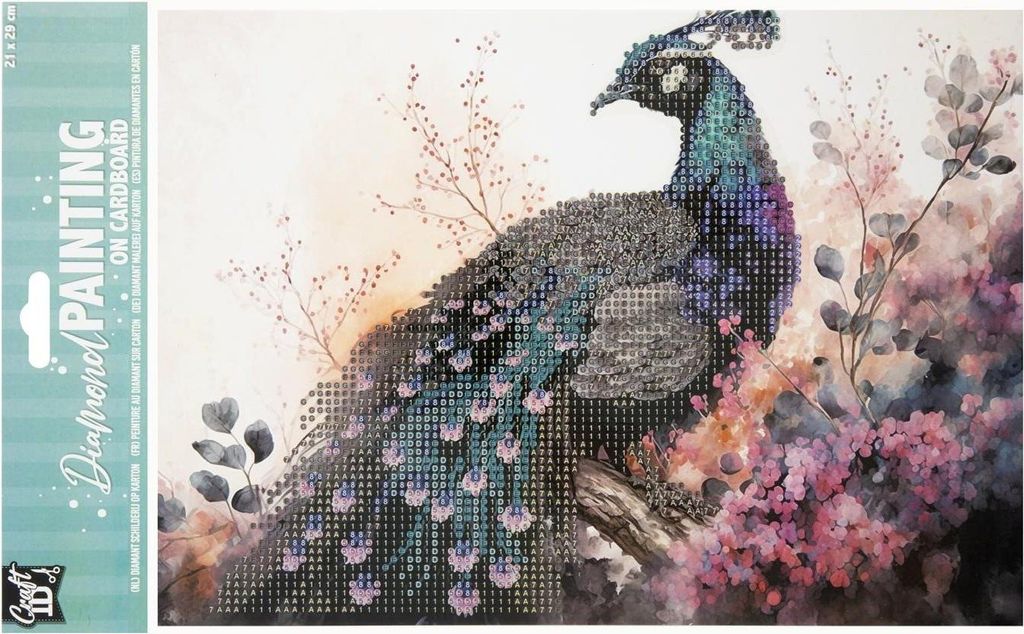 CRAFT ID Diamantová maľba na doske Peacock 29x21cm Obrázok produktu 