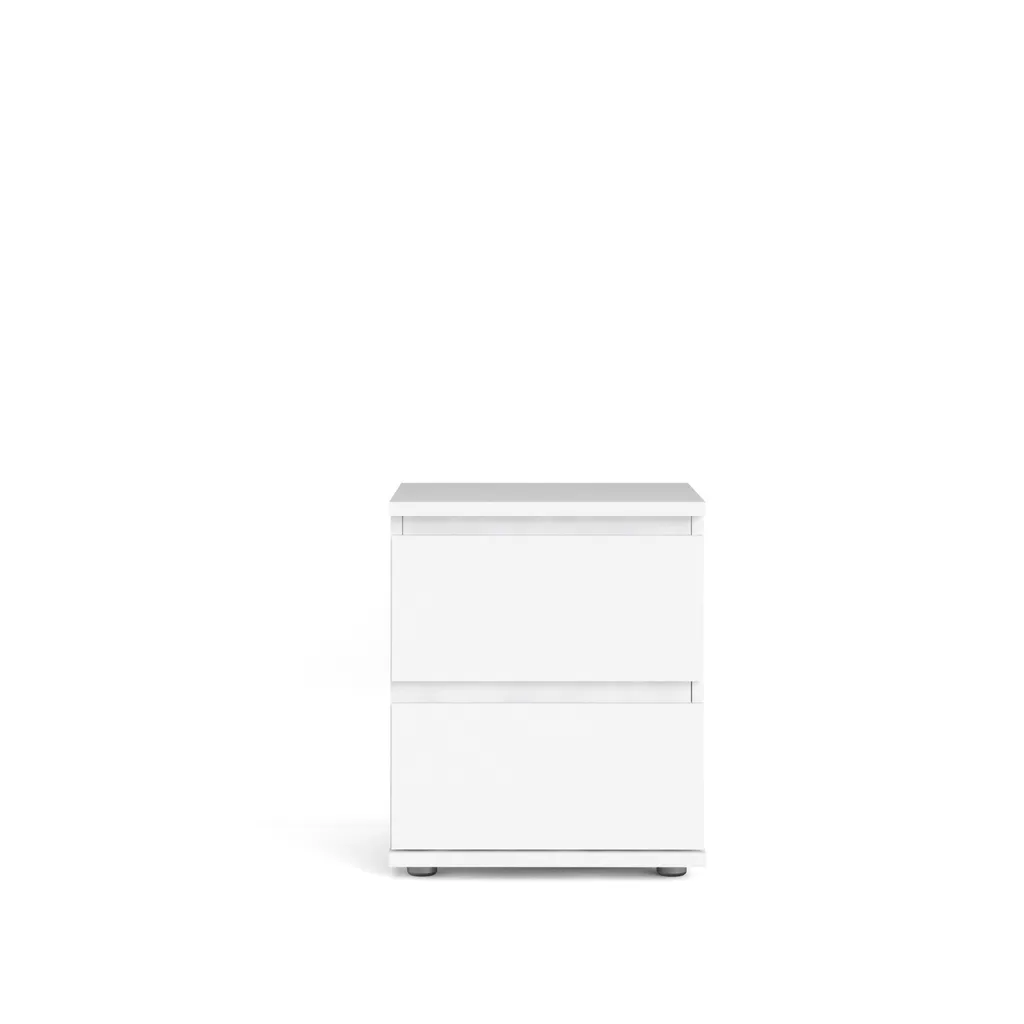 Table de chevet NOVA blanche laquée robuste et facile à monter pour lit - 10